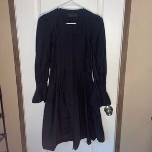CO  Collection Designer Black Pleated Long Sleeve  Dress, Women's‎ Size XS